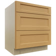Fabuwood Fusion Timber DB30 Base 3 Drawers Cabinet, Front View
