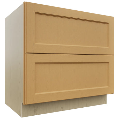 Fabuwood Fusion Timber DB36-2 Base 2 Drawers Cabinet, Front View