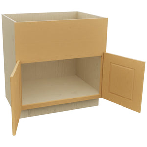 Fabuwood Fusion Timber FS33 Base Farm Sink Cabinet, Open View