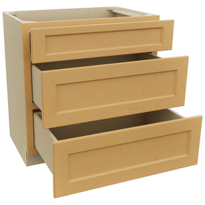 Fabuwood Fusion Timber VDB33-34 Vanity Drawer Cabinet, Open View