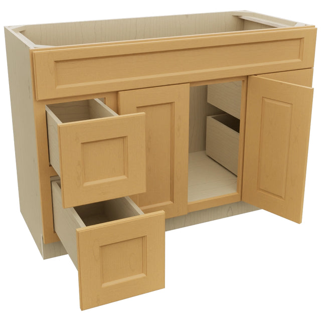 Fabuwood Fusion Timber VSD30DR Vanity Combo Cabinet, Open View
