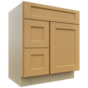 Fabuwood Fusion Timber VSD36DL Vanity Combo Cabinet, Front View