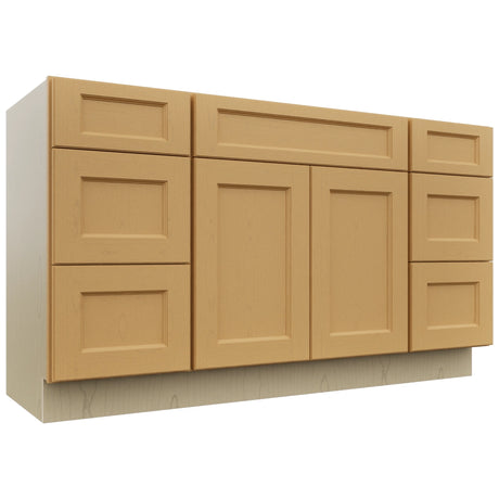Fabuwood Fusion Timber VSD60SINGLE Vanity Combo Cabinet, Front View