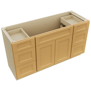 Fabuwood Fusion Timber VSD60SINGLE Vanity Combo Cabinet, Top View
