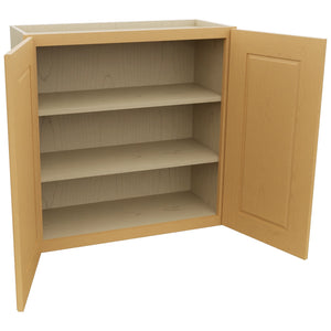 Fabuwood Fusion Timber W3030 Wall Standard Cabinet, Open View