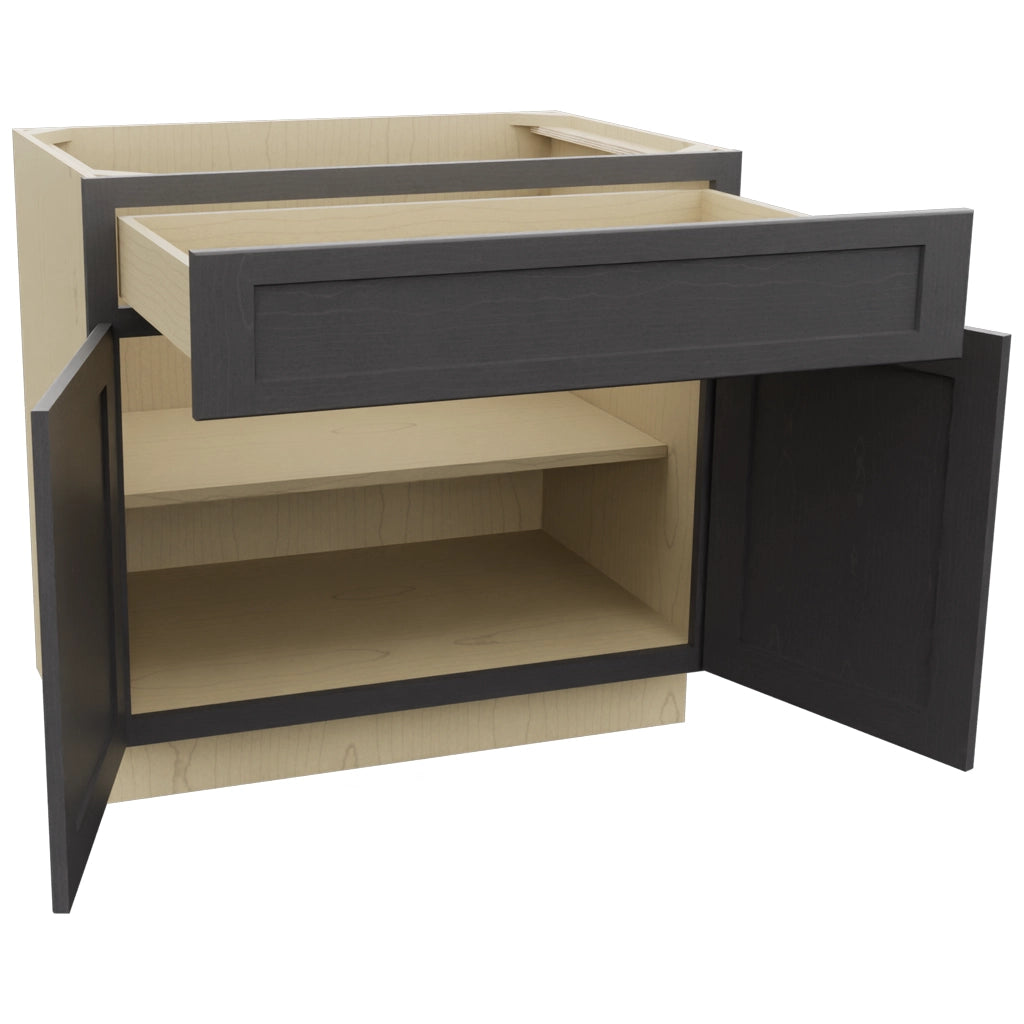 Fabuwood Galaxy Cobblestone B36SDF Base Standard Cabinet, Open View