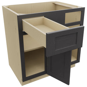 Fabuwood Galaxy Cobblestone BLB39/42 Base Corner Blind Cabinet, Open View