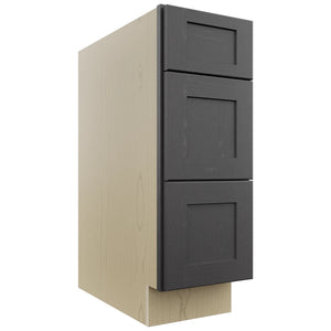 Fabuwood Galaxy Cobblestone DB12 Base 3 Drawers Cabinet, Front View