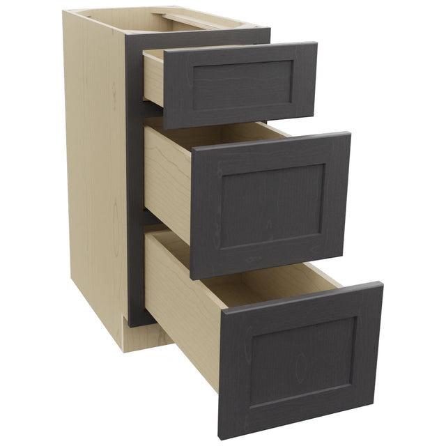 Fabuwood Galaxy Cobblestone DB15 Base 3 Drawers Cabinet, Open View
