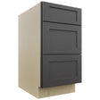 Fabuwood Galaxy Cobblestone DB18 Base 3 Drawers Cabinet, Front View