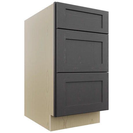 Fabuwood Galaxy Cobblestone DB18 Base 3 Drawers Cabinet, Front View
