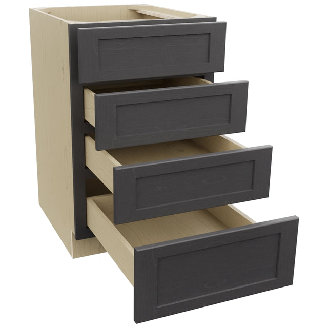 Fabuwood Galaxy Cobblestone DB21-4 Base 4 Drawers Cabinet, Open View