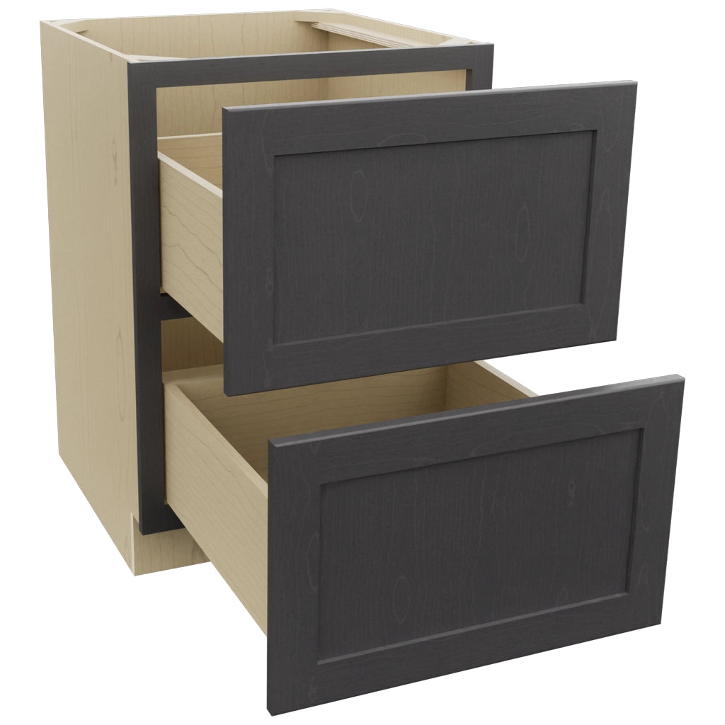 Fabuwood Galaxy Cobblestone DB24-2 Base 2 Drawers Cabinet, Open View