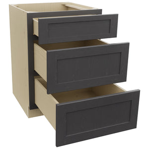 Fabuwood Galaxy Cobblestone DB24 Base 3 Drawers Cabinet, Open View