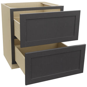 Fabuwood Galaxy Cobblestone DB30-2 Base 2 Drawers Cabinet, Open View