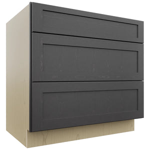 Fabuwood Galaxy Cobblestone DB36 Base 3 Drawers Cabinet, Front View