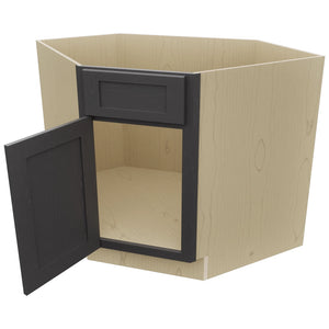 Fabuwood Galaxy Cobblestone DSB36 Base Corner Diagonal Sink Cabinet, Open View