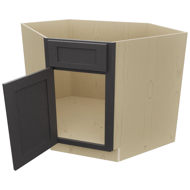 Fabuwood Galaxy Cobblestone DSB36 Base Corner Diagonal Sink Cabinet, Open View