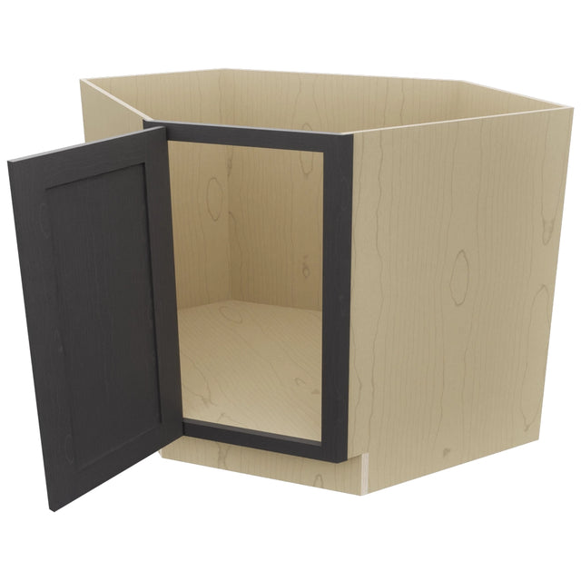 Fabuwood Galaxy Cobblestone DSB36FD Base Corner Diagonal Sink Cabinet, Open View