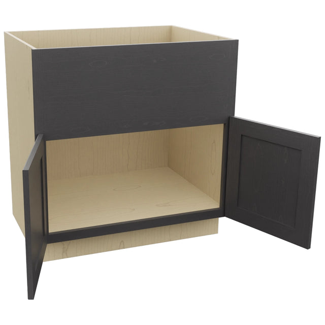Fabuwood Galaxy Cobblestone FS33 Base Farm Sink Cabinet, Open View