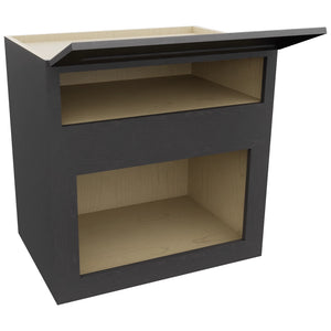 Fabuwood Galaxy Cobblestone MC303021 Wall Microwave Cabinet, Open View