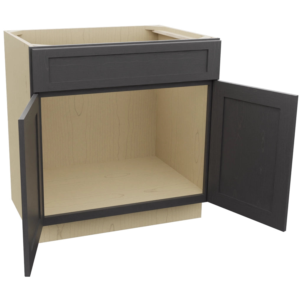 Fabuwood Galaxy Cobblestone SB33SDF Base Sink Cabinet, Open View