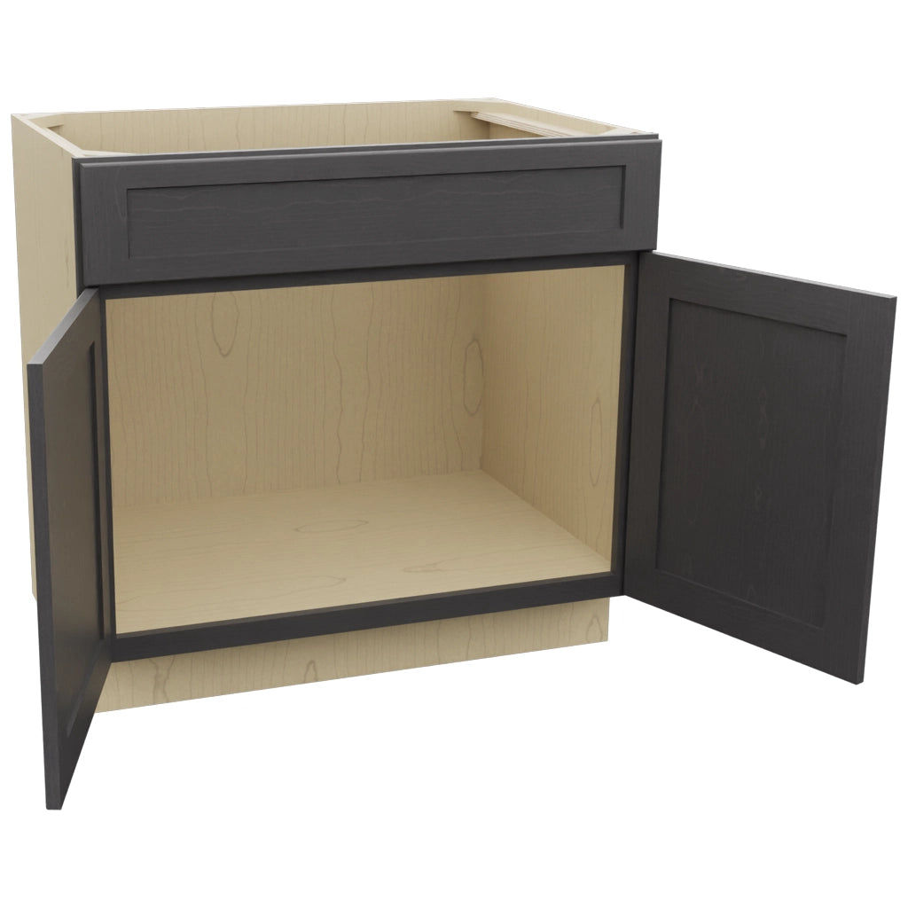 Fabuwood Galaxy Cobblestone SB36SDF Base Sink Cabinet, Open View