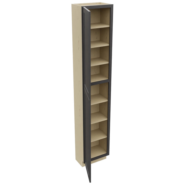 Fabuwood Galaxy Cobblestone TP181296 Tall Pantry Cabinet, Open View