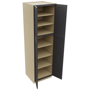 Fabuwood Galaxy Cobblestone TP242484 Tall Pantry Cabinet, Open View
