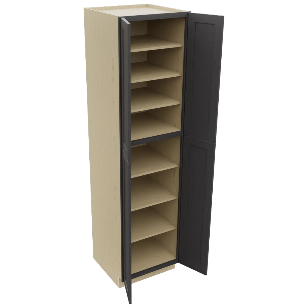 Fabuwood Galaxy Cobblestone TP242493 Tall Pantry Cabinet, Open View