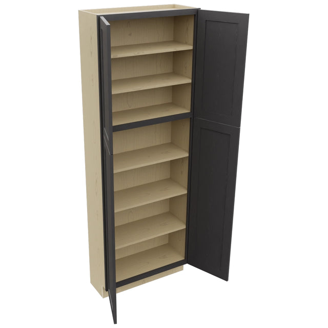Fabuwood Galaxy Cobblestone TP301284 Tall Pantry Cabinet, Open View