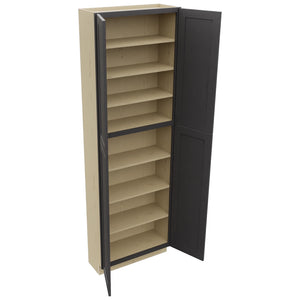 Fabuwood Galaxy Cobblestone TP301293 Tall Pantry Cabinet, Open View