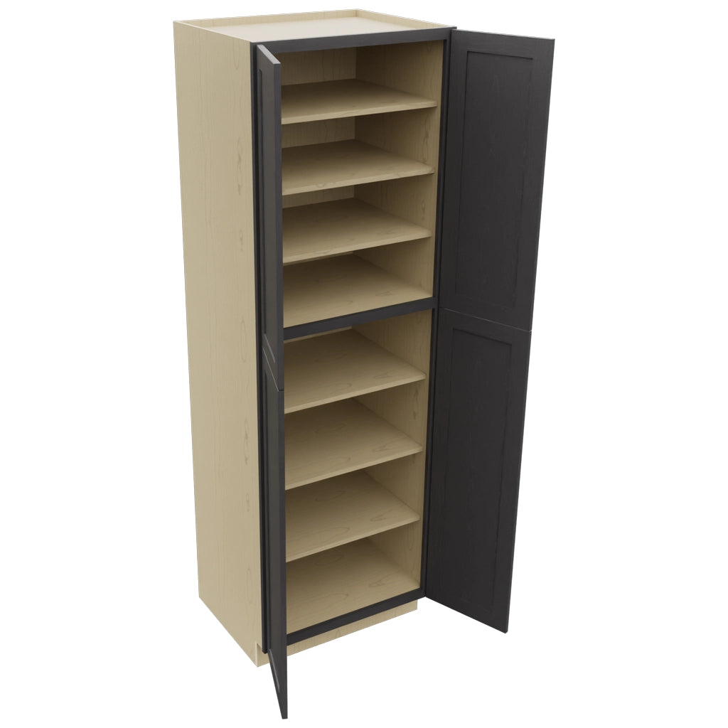 Fabuwood Galaxy Cobblestone TP302493 Tall Pantry Cabinet, Open View