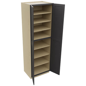 Fabuwood Galaxy Cobblestone TP302496 Tall Pantry Cabinet, Open View