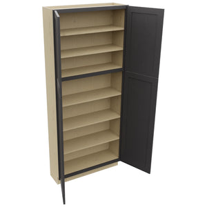 Fabuwood Galaxy Cobblestone TP361284 Tall Pantry Cabinet, Open View