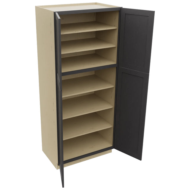 Fabuwood Galaxy Cobblestone TP362484 Tall Pantry Cabinet, Open View