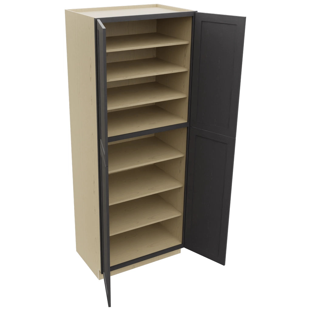Fabuwood Galaxy Cobblestone TP362493 Tall Pantry Cabinet, Open View