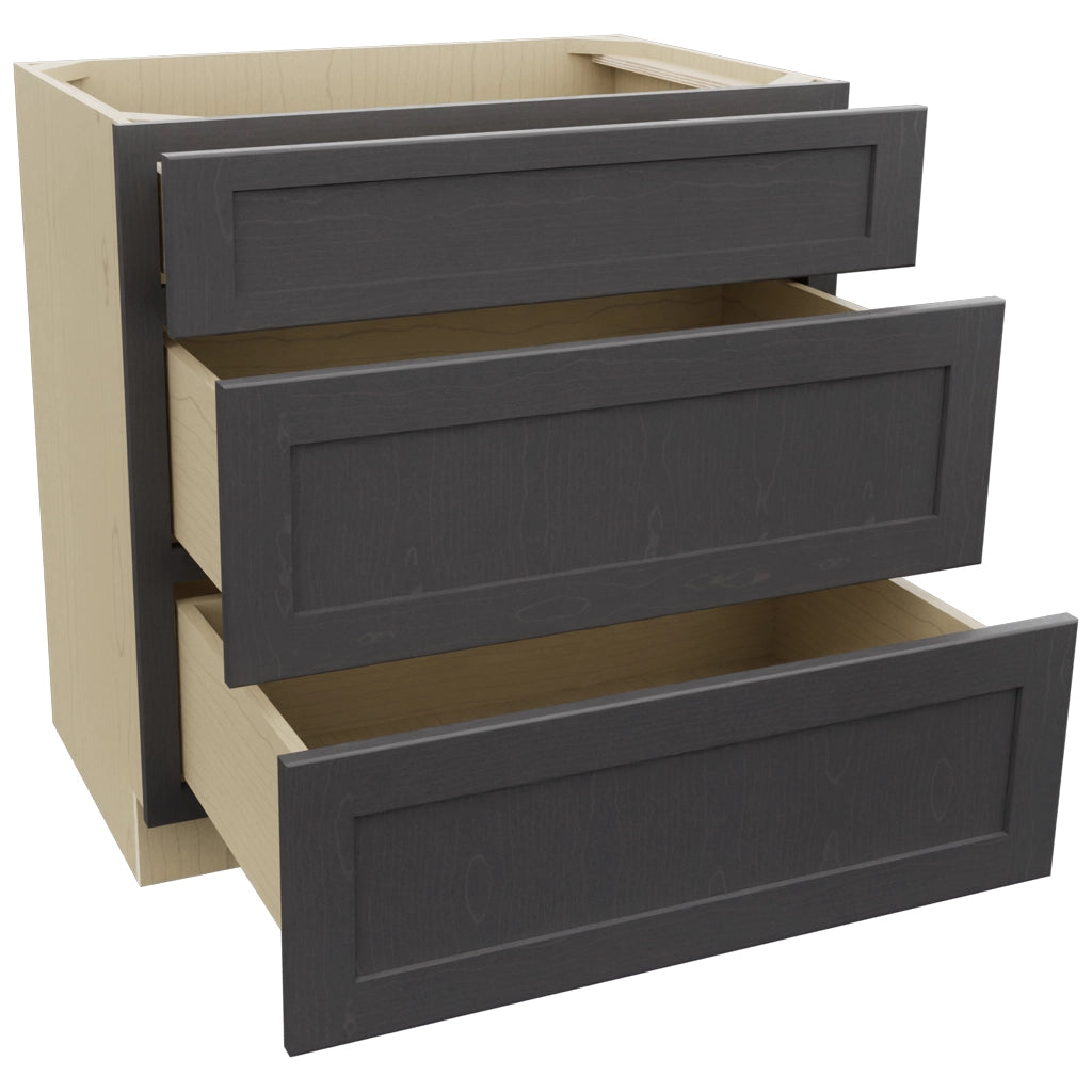 Fabuwood Galaxy Cobblestone VDB33-34 Vanity Drawer Cabinet, Open View