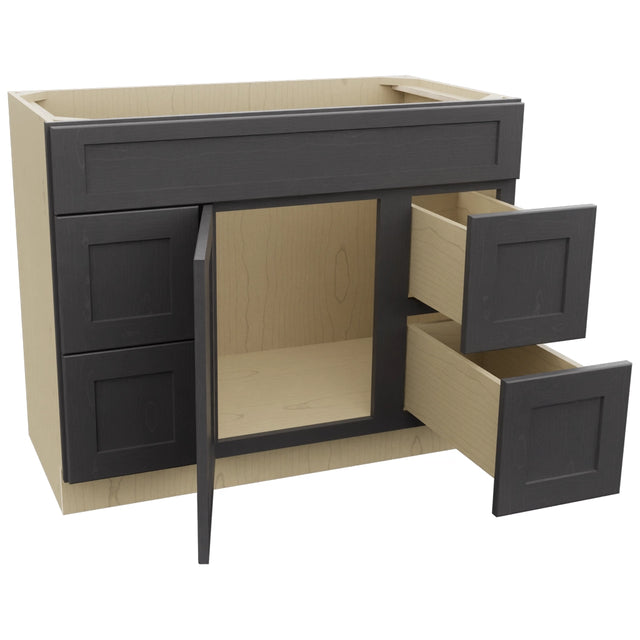 Fabuwood Galaxy Cobblestone VSD30DL Vanity Combo Cabinet, Open View
