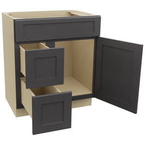 Fabuwood Galaxy Cobblestone VSD36DL Vanity Combo Cabinet, Open View
