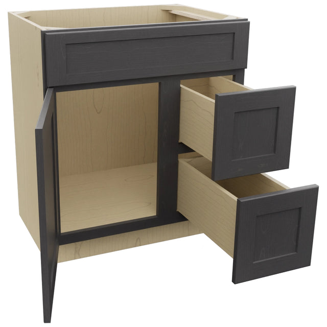 Fabuwood Galaxy Cobblestone VSD36DR Vanity Combo Cabinet, Open View