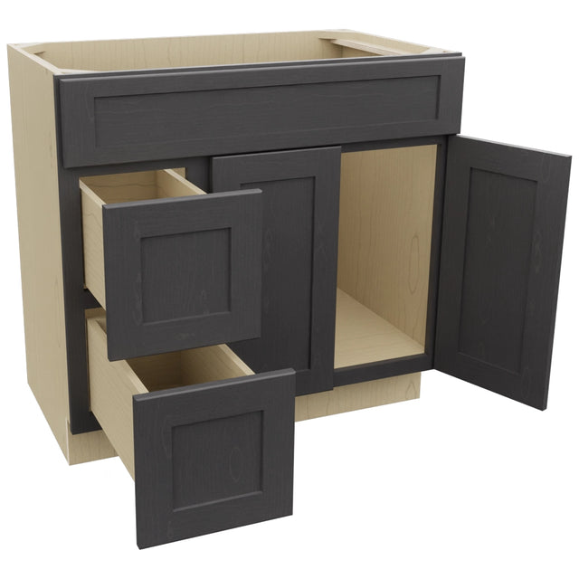 Fabuwood Galaxy Cobblestone VSD42 Vanity Combo Cabinet, Open View