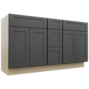 Fabuwood Galaxy Cobblestone VSD60DOUBLE Vanity Combo Cabinet, Front View