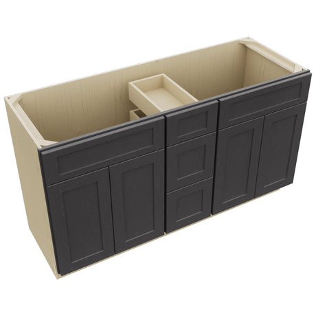 Fabuwood Galaxy Cobblestone VSD60DOUBLE Vanity Combo Cabinet, Top View