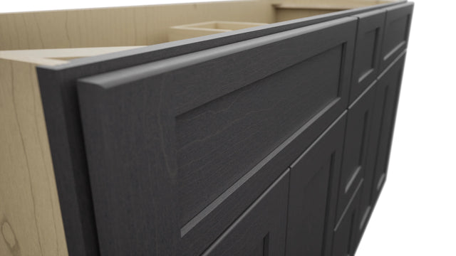 Fabuwood Galaxy Cobblestone VSD60DOUBLE Vanity Combo Cabinet, Detail View