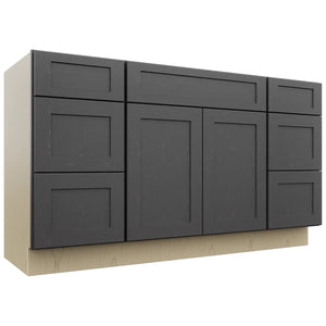 Fabuwood Galaxy Cobblestone VSD60SINGLE Vanity Combo Cabinet, Front View