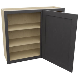 Fabuwood Galaxy Cobblestone WBC3630 Wall Corner Blind Cabinet, Open View