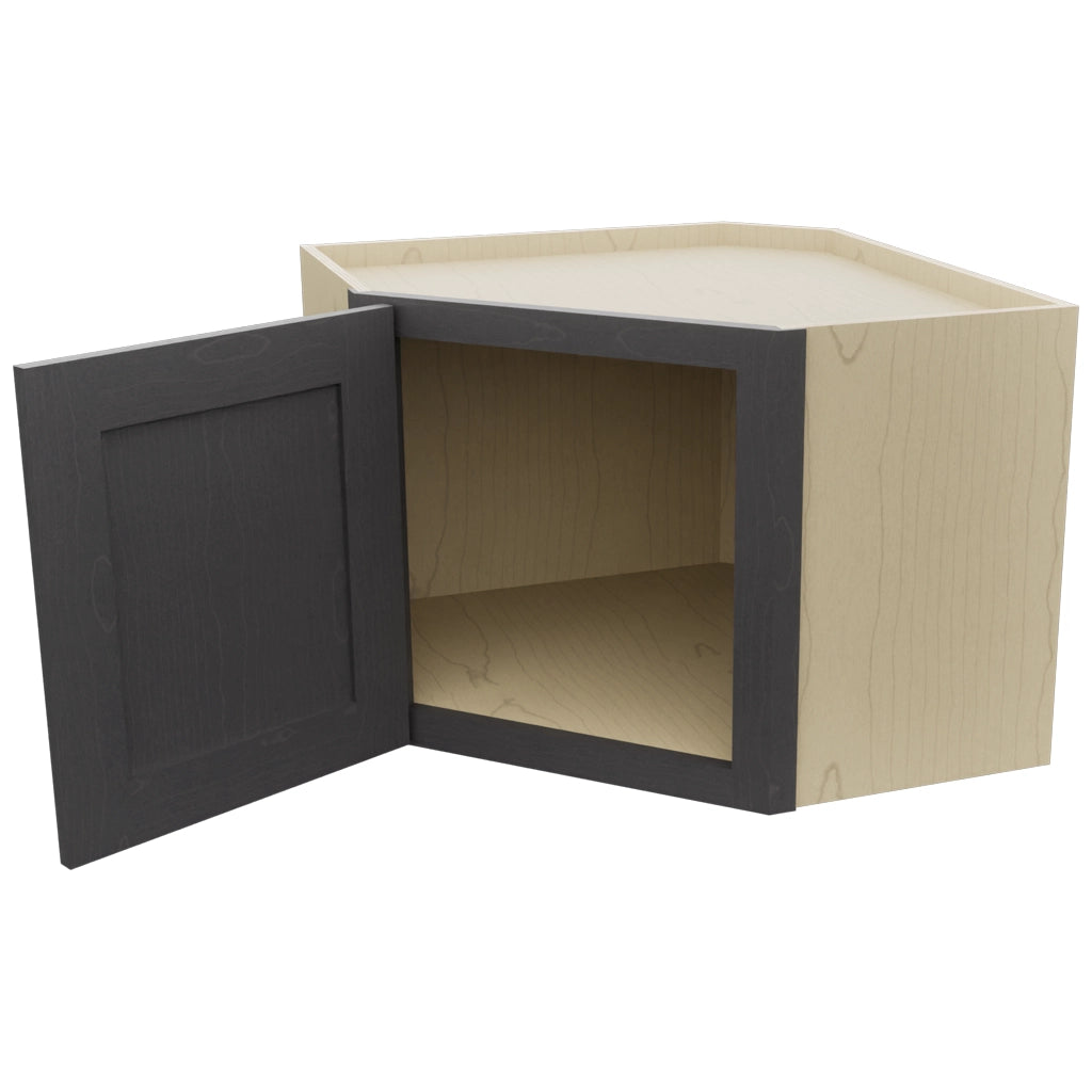 Fabuwood Galaxy Cobblestone WDC2418 Wall Corner Diagonal Cabinet, Open View