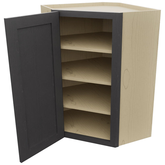 Fabuwood Galaxy Cobblestone WDC2436 Wall Corner Diagonal Cabinet, Open View