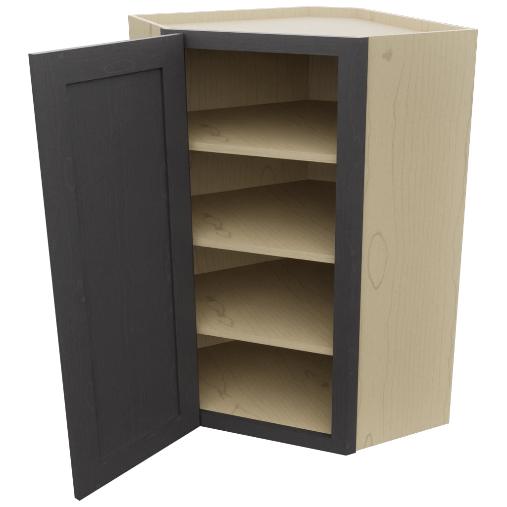 Fabuwood Galaxy Cobblestone WDC2439 Wall Corner Diagonal Cabinet, Open View